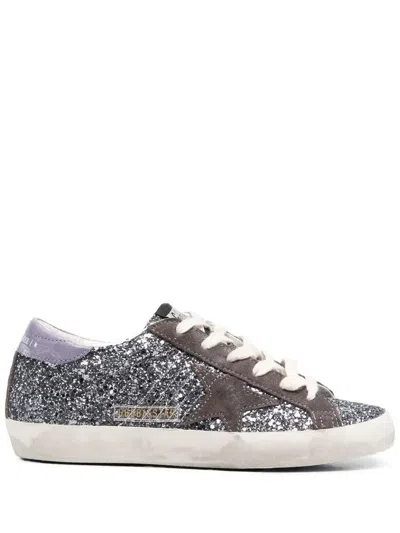 Golden Goose Superstar Sequin Sneakers In Gray