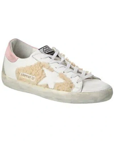 Pre-owned Golden Goose Superstar Shearling & Leather Sneaker Women's In White