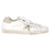 Golden Goose Superstar Shearling-lined Distressed Sneakers In White Leather In White