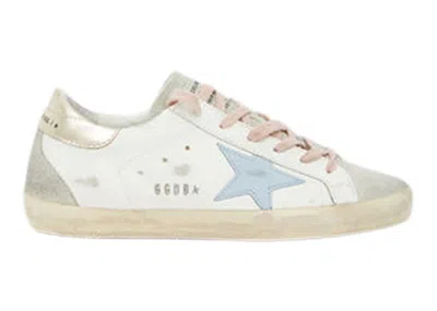 Pre-owned Golden Goose Superstar Silver (women's) Sneakers In White/slver/ice Blue