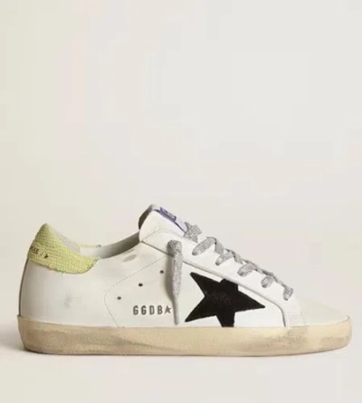 Pre-owned Golden Goose Superstar Size 38 White/black/light Green In Box.