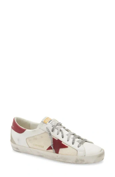 Golden Goose Deluxe Brand Super-star Net And Leather Upper Leather Toe In Neutral