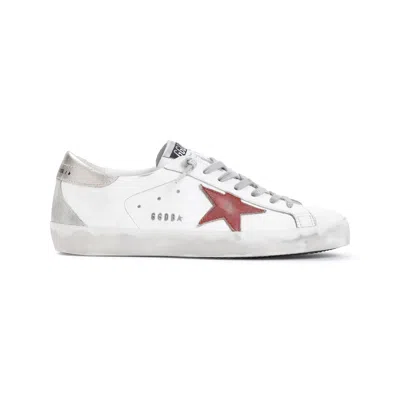 Golden Goose Superstar Sneaker In White Red Platinum