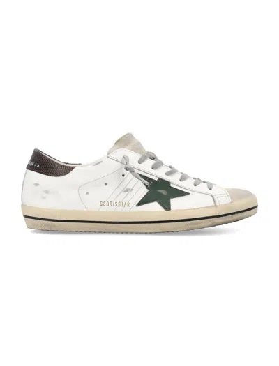 Golden Goose Superstar Sneaker In White Pearl Green Brown