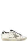 Golden Goose Super-star White And Silver Leather Womans Sneakers In White