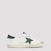 Golden Goose Super-star White Low Top Sneakers With Embossed Logo And Contrasting Heel Tab In Leather Man In White