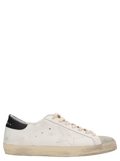 Golden Goose Superstar Distressed Leather And Suede Sneakers In White