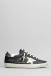 Golden Goose Leather Distressed Sneakers Metallic Panels In Black