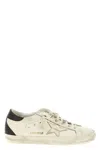 Golden Goose Women 'super-star' White Low Top Sneakers With Embossed Logo And Contrasting Heel In Le In White
