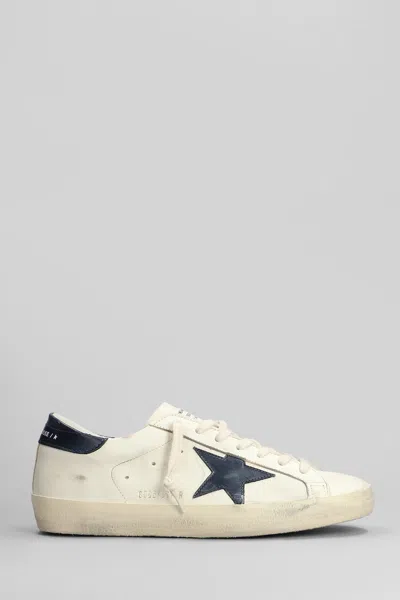 Golden Goose Superstar Sneakers In Beige Leather In White