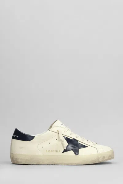 Golden Goose Superstar Sneakers In Beige Leather In White