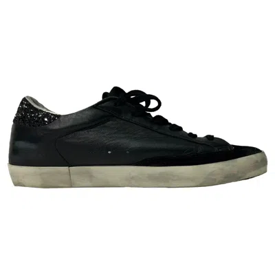 Golden Goose Superstar Sneakers In Black Leather