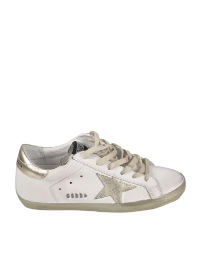 Golden Goose Superstar Sneakers In White And Gold