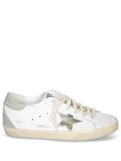 Golden Goose Superstar Sneakers In White-gold