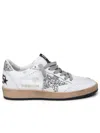 Golden Goose Ball Star Distressed Glittered Leather Sneakers