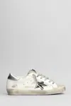 Golden Goose Superstar Sneakers In White Suede And Leather In White