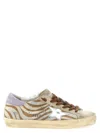 Golden Goose Super-star Distressed Metallic Leather And Suede-trimmed Zebra-print Calf Hair Sneakers In Multi