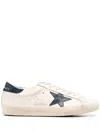 Golden Goose Super-star White Low Top Sneakers With Embossed Logo And Contrasting Heel Tab In Leather Man In White