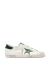 Golden Goose Super-star White Low Top Sneakers With Embossed Logo And Contrasting Heel Tab In Leather Man In White
