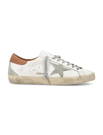 Golden Goose Super-star Leather Upper And Heel Suede Star And Heel In White