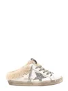 Golden Goose Superstar Shearling-lined Lace-up Trainers In White