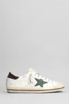 Golden Goose Superstar Sneakers In White/seedpearl/green/brown
