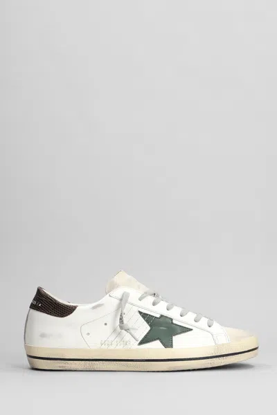 Golden Goose Superstar Sneakers In White/seedpearl/green/brown