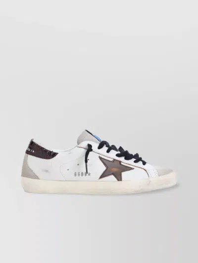 Golden Goose Superstar Sneakers With Brown Back Detail In White