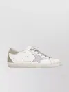 Golden Goose Deluxe Brand Premium White Leather Sneakers With Glitter Accents In White