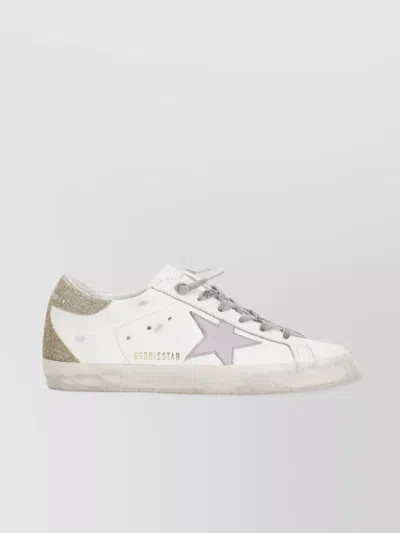 Golden Goose Superstar Sneakers With Platinum Logo Detail In White