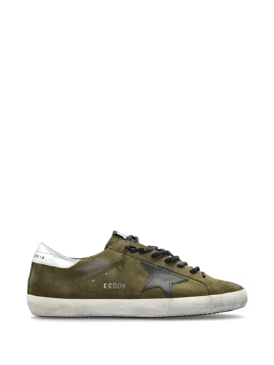 Golden Goose Super-star Sneakers With Star Patch In Green