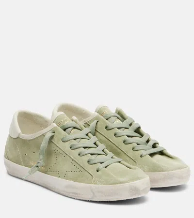 Golden Goose Super-star Suede Sneakers In Green