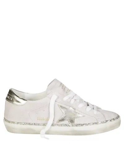 Golden Goose Superstar Suede Upper Laminated Star Sneaker In White