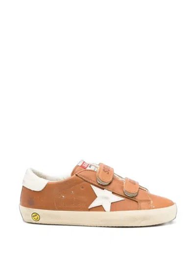 Golden Goose Kids' Super-star Touch-strap Sneakers In Brown