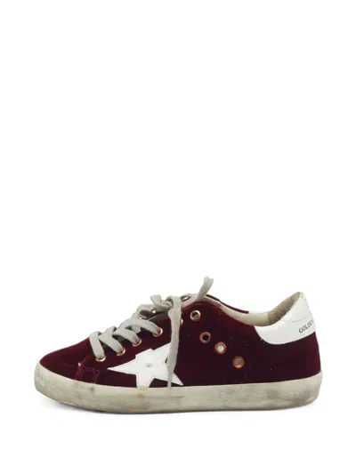 Pre-owned Golden Goose Superstar Velvet Sneakers In Purple