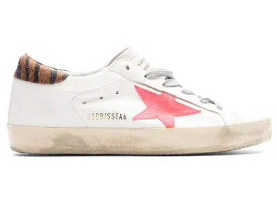 Pre-owned Golden Goose Superstar White Fluorescent Red Zebra (women's) Sneakers In Creamy White/fluo Red/black