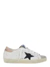 Golden Goose Superstar White Low Top Sneakers With Glittered Star Patch And Laminated Heel With Logo Lettering In In Multi
