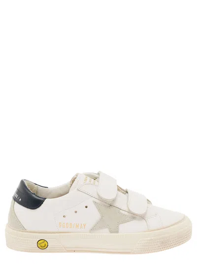 Golden Goose Kids' May School Star Glitter-embellished Leather Low-top Trainers 6-9 Years In White