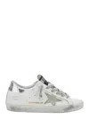 Golden Goose Superstar White Low Top Sneakers With Star Patch On The Side And Laminated Heel In Leather Woman In White