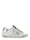 Golden Goose Superstar White Low Top Sneakers With Star Patch On The Side And Laminated Heel In Leather Woman In White