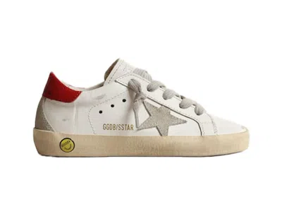 Pre-owned Golden Goose Superstar White Red Grey Suede Star (young) Sneakers In Gyf00102.f004338.10218
