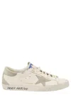 Golden Goose Superstar White Vintage Low Top Sneakers With Grey Heel Tab In Leather Man In Neutral