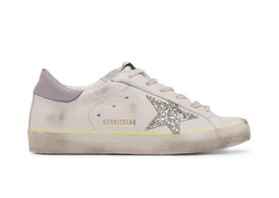 Pre-owned Golden Goose Superstar (women's) Sneakers In White/platinum/lilac