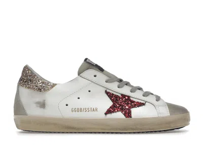 Pre-owned Golden Goose Superstar (women's) Sneakers In White/red/glitter