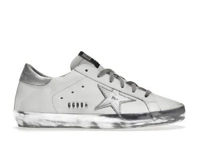 Pre-owned Golden Goose Superstar (women's) Sneakers In White/silver/sparkle