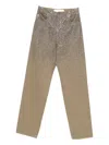 Golden Goose Straight-leg Pants With Gradient Crystal Embellishment In Brown
