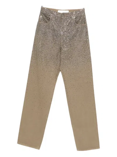 Golden Goose Journey Loose-fit Swarovski Crystal Pants In Brown