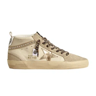 Pre-owned Golden Goose Swarovski X  Wmns Mid Star 'beige Leopard Laces' | Cream | Women's Size 36 In White