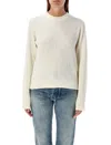 Golden Goose Sparkling Ribbed Knitwear Embellished Crystals In Natural White