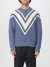 Golden Goose Jacquard Wool Sweater With Cream-colored Pattern Clothing In Blue